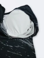 مایو زنانه بصورت پادار مشکی با خطوط خاکستری برند اسپیدو ( Speedo ) کاپدار - Image 5
