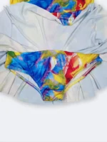 لباس شنا دخترانه نوجوان دامنی طرح آبرنگ به رنگ های آبی ، زرد و قرمز اسپیدو ( Speedo ) - Image 5