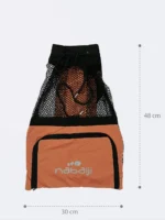 کیف شنا مش بگ ( mesh bag ) جیبدار نارنجی رنگ بصورت توری برای خشک شدن سریع لوازم شنای استخر ، ساحل و دریا برند نابایجی ( Nabaiji ) { غیر اورجینال }