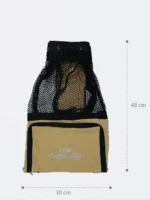 کیف استخر حرفه ای مش بگ ( mesh bag ) توری برای خشک کردن سریع لوازم استخر ، ساحل و دریا برند نابایجی ( Nabaiji ) { غیر اورجینال } با جیب زیپدار به رنگ کرمی