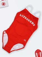 مایو غریق نجات زنانه ( lifeguard ) اسلیپ پشت قهرمانی کاپدار برای استخر لایف ( Life ) قرمز