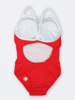 مایو غریق نجات زنانه ( lifeguard ) اسلیپ پشت قهرمانی کاپدار برای استخر لایف ( Life ) قرمز - Image 2