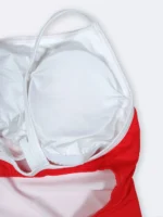 مایو غریق نجات زنانه ( lifeguard ) اسلیپ پشت قهرمانی کاپدار برای استخر لایف ( Life ) قرمز - Image 6