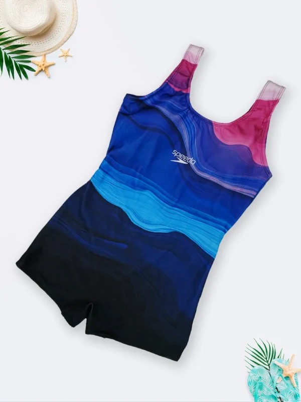 مایو شنا زنانه پادار با طرح موج و رنگبندی جذاب اسپیدو ( Speedo ) با کاپ متحرک
